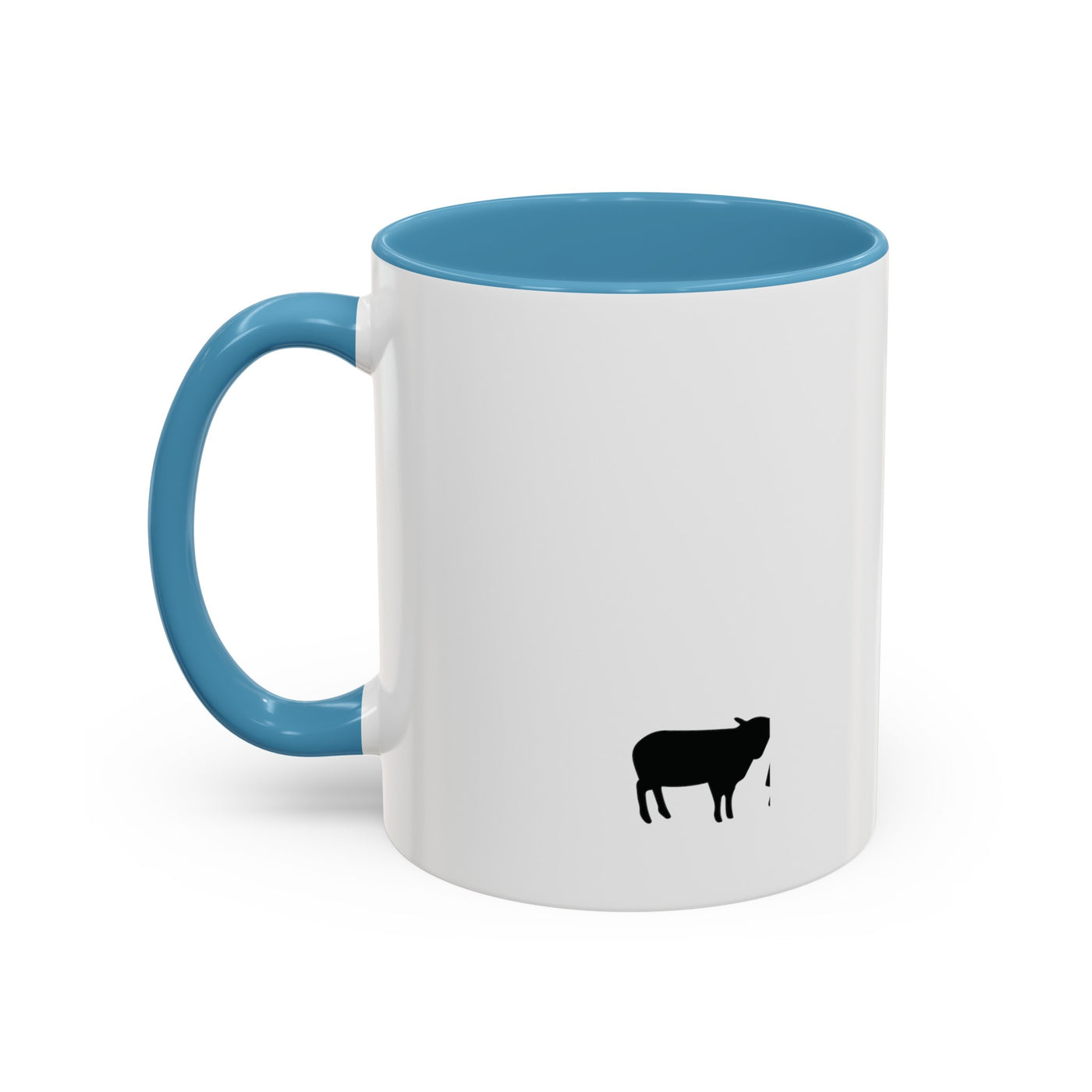 Jesus and the Sheep Accent Christian Mug – 11 oz — light blue, back view