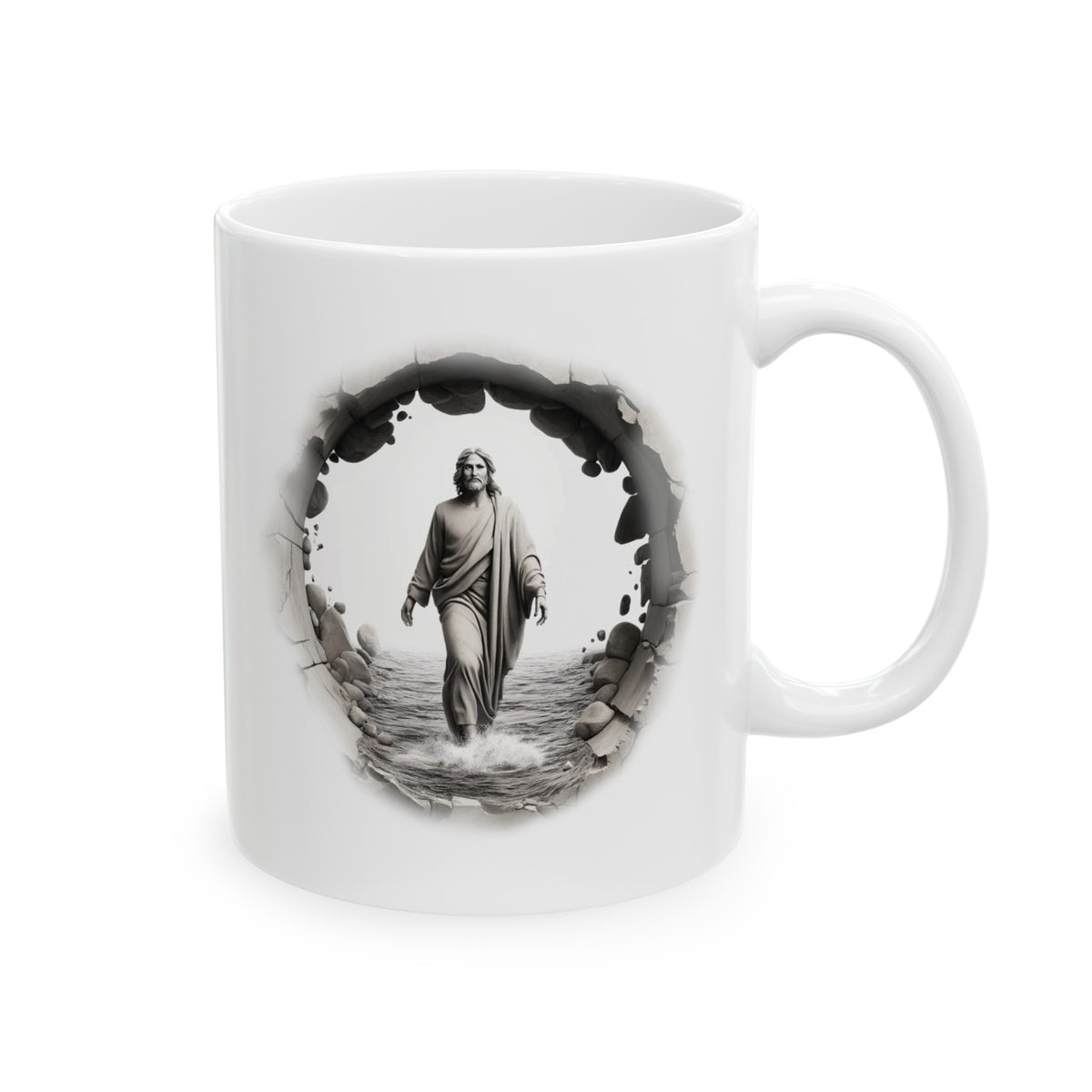 Jesus Breakthrough White Christian Mug – 11 oz — white, top view