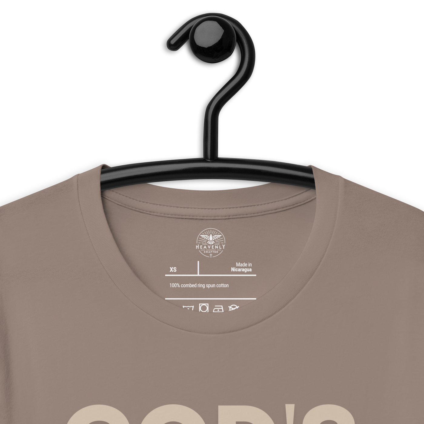 God’s Work in Progress Philippians 1:6 Christian T-Shirt — tan, hanging view