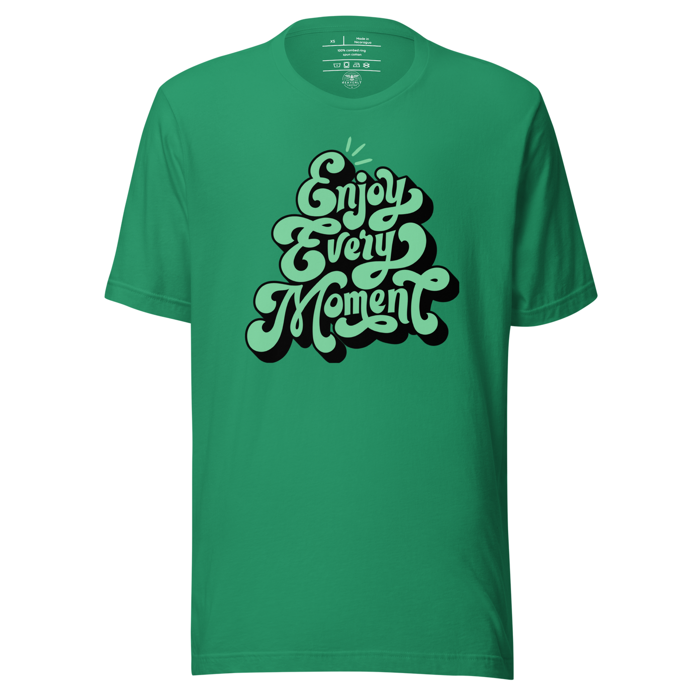 Enjoy Every Moment Ecclesiastes 3:12–13 Christian T-Shirt — green, product mockup