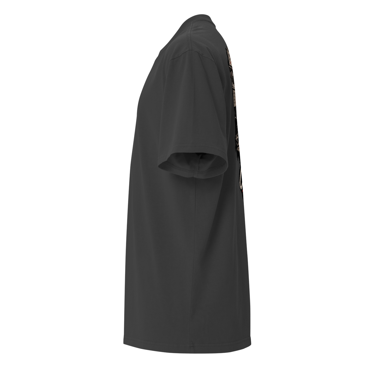 Gospel Noir Oversized Faded Christian T-Shirt — faded black, left-side view
