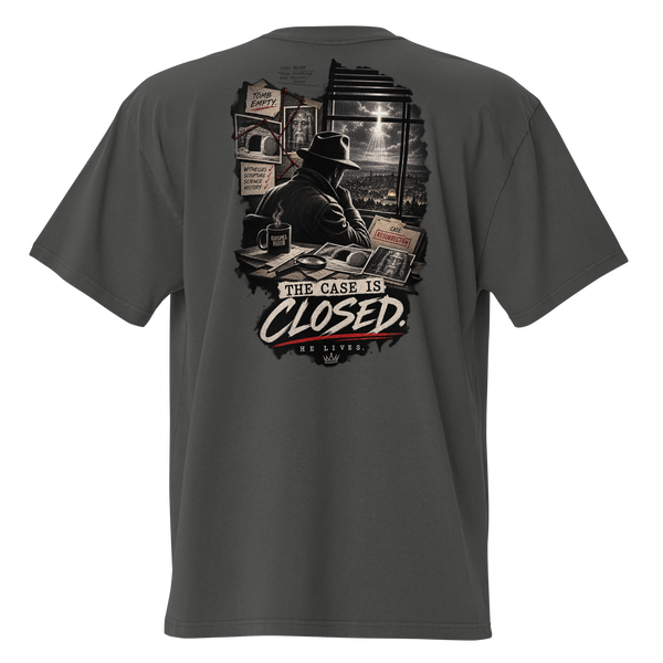 Gospel Noir Oversized Faded Christian T-Shirt — faded coal, back view
