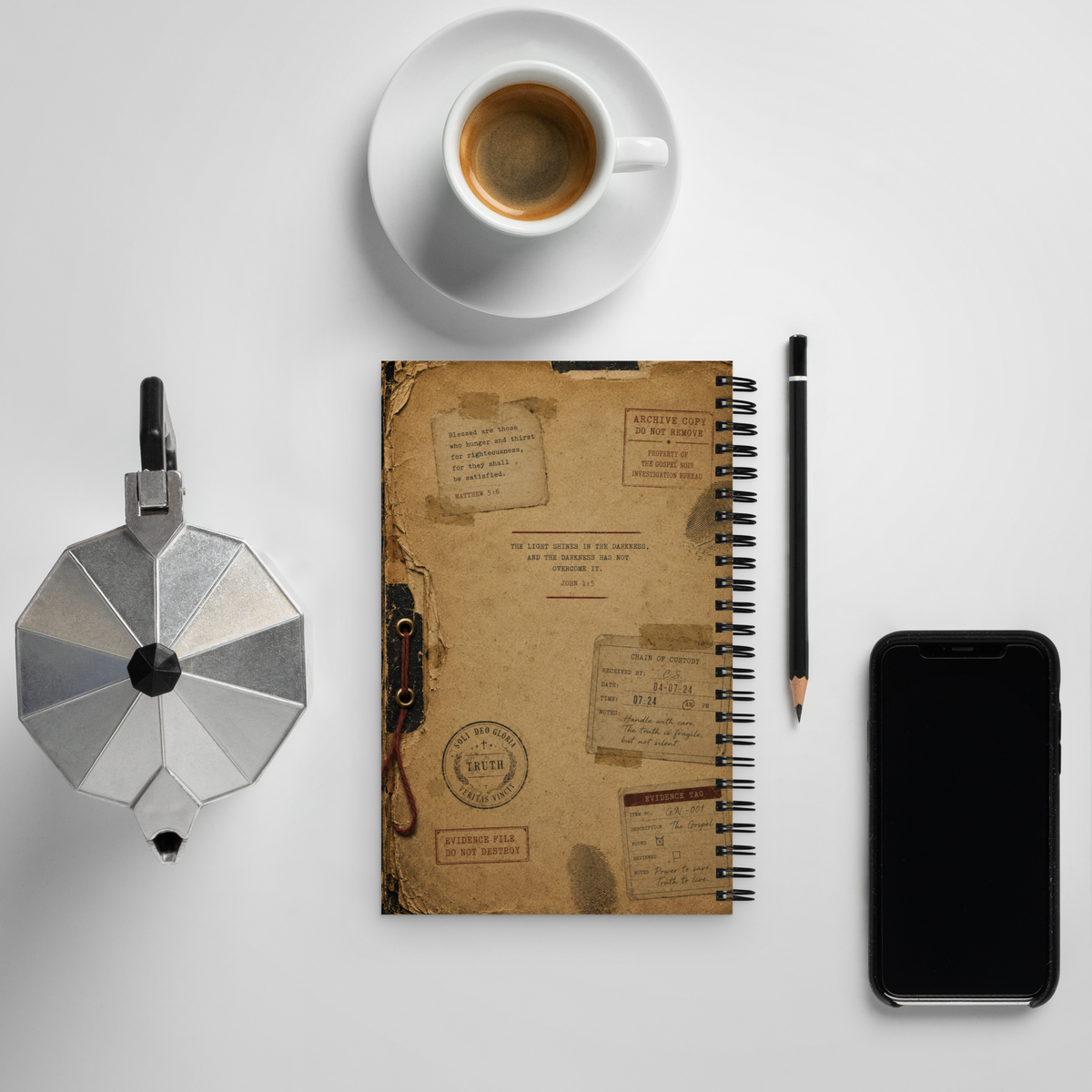 Gospel Noir Investigation Journal – Dotted Spiral Notebook — product view 2