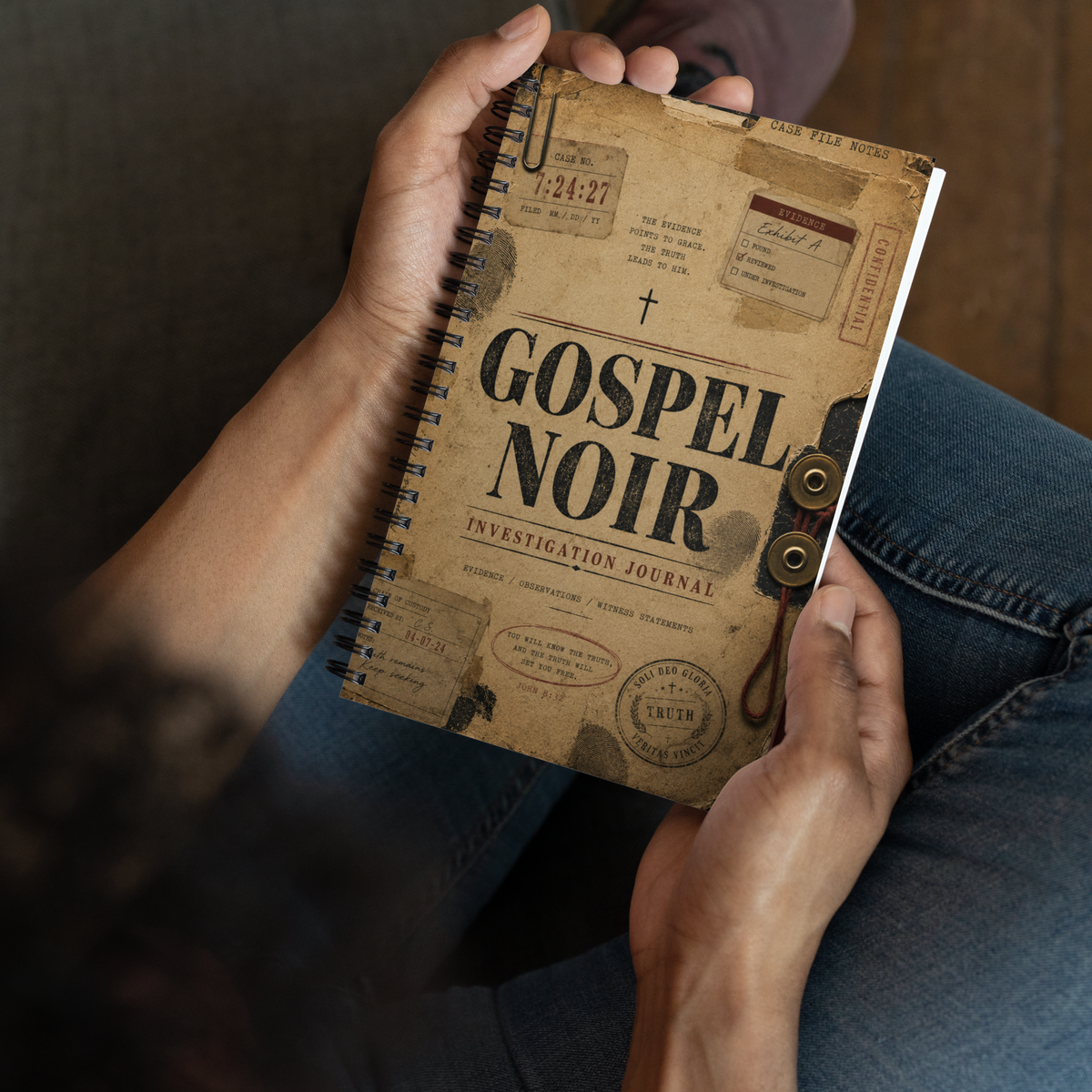 Gospel Noir Investigation Journal – Dotted Spiral Notebook — front view