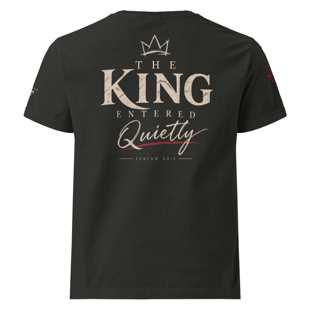 Christ the King Christian Oversized T-Shirt — black, back. Gospel Noir Christian T-shirt by Heavenly Crafted, Christian streetwear