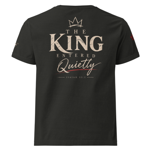 Christ the King Christian Oversized T-Shirt — black, back. Gospel Noir Christian T-shirt by Heavenly Crafted, Christian streetwear