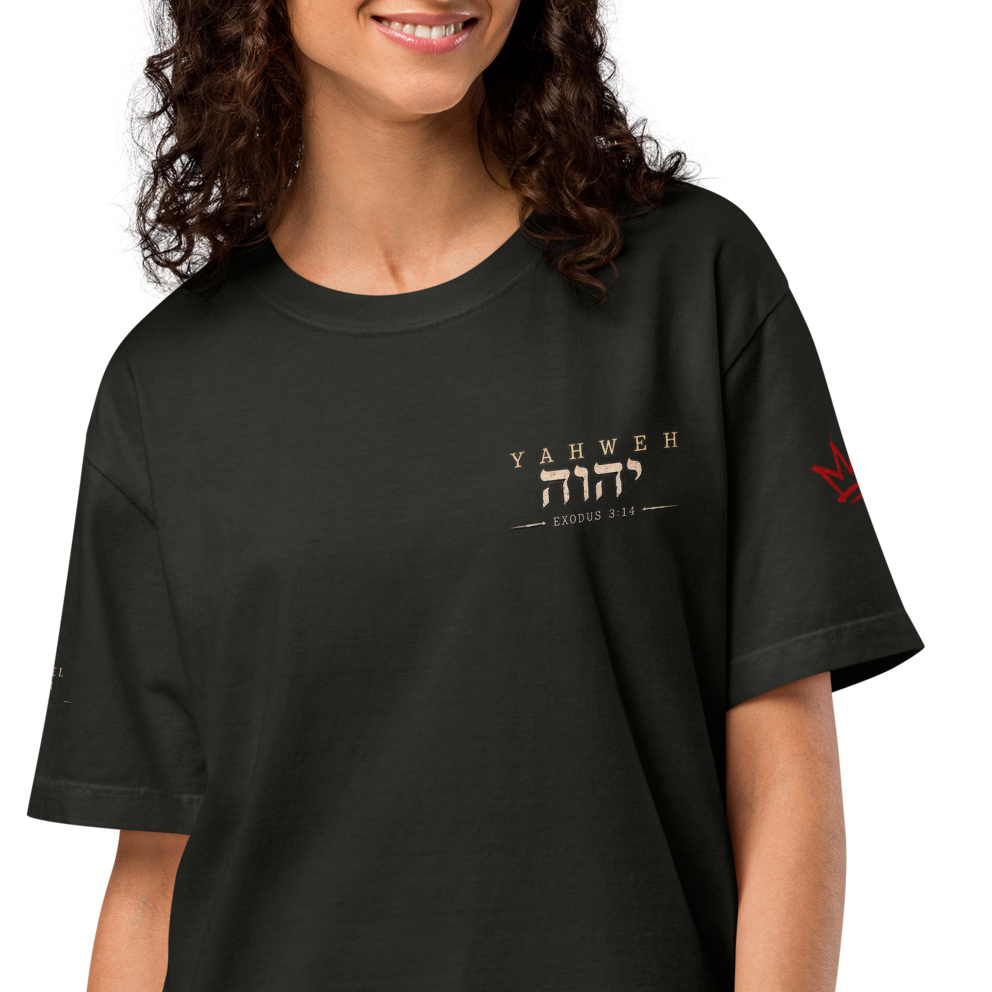 Christian Discernment Oversized T-Shirt — Test the Source, Not the Spectacle — black, front. Gospel Noir Christian T-shirt by Heavenly Crafted, Christian streetwear