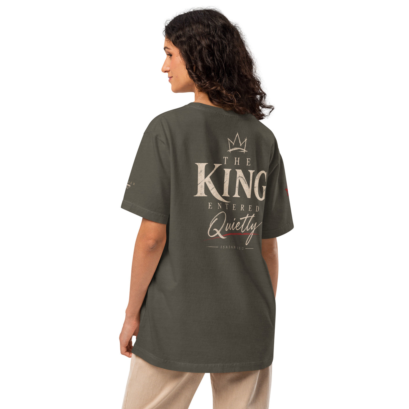 Christ the King heavyweight oversized Christian T-shirt with Gospel Noir streetwear design.