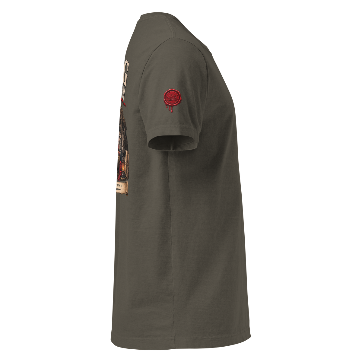 The King Came Quietly Christian Christmas oversized T-shirt — washed charcoal, right-side view