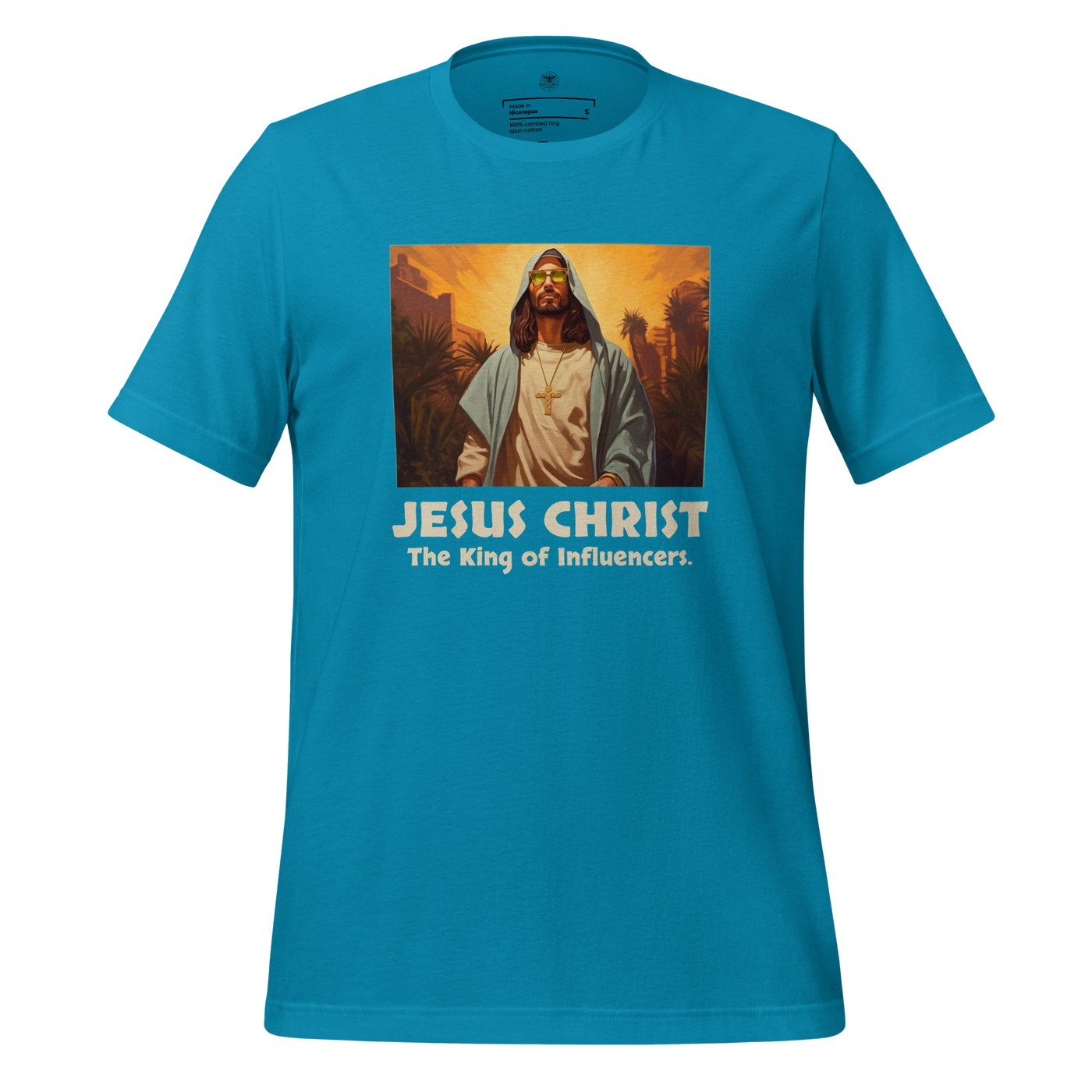 Jesus: King of Influencers Christian Graphic T-Shirt — front view 6