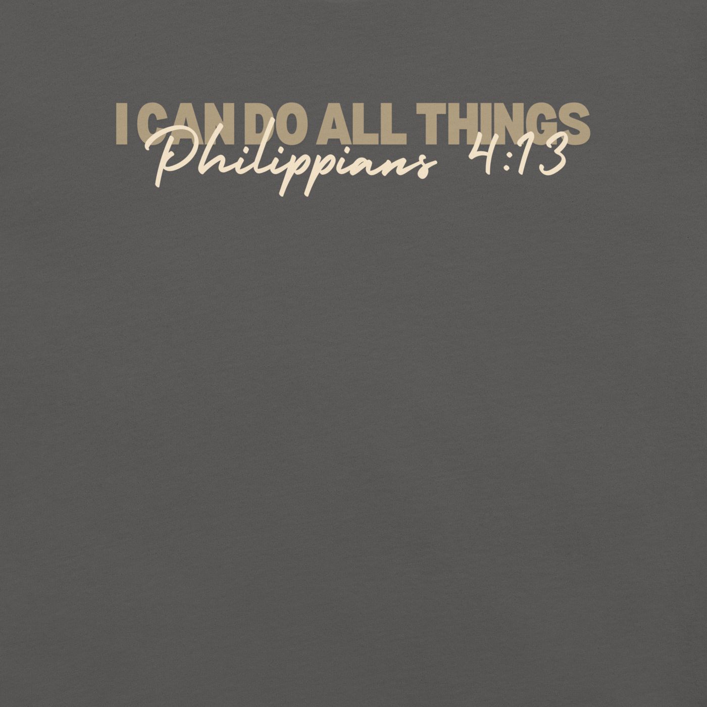 I Can Do All Things Philippians 4:13 Christian T-Shirt — label and care detail