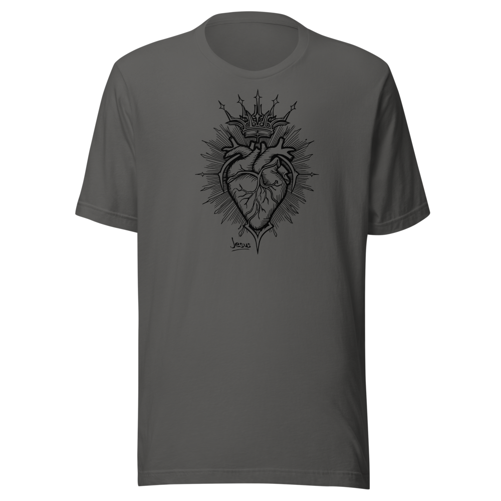 Jesus Heart John 15:12 Christian T-Shirt — front view 3