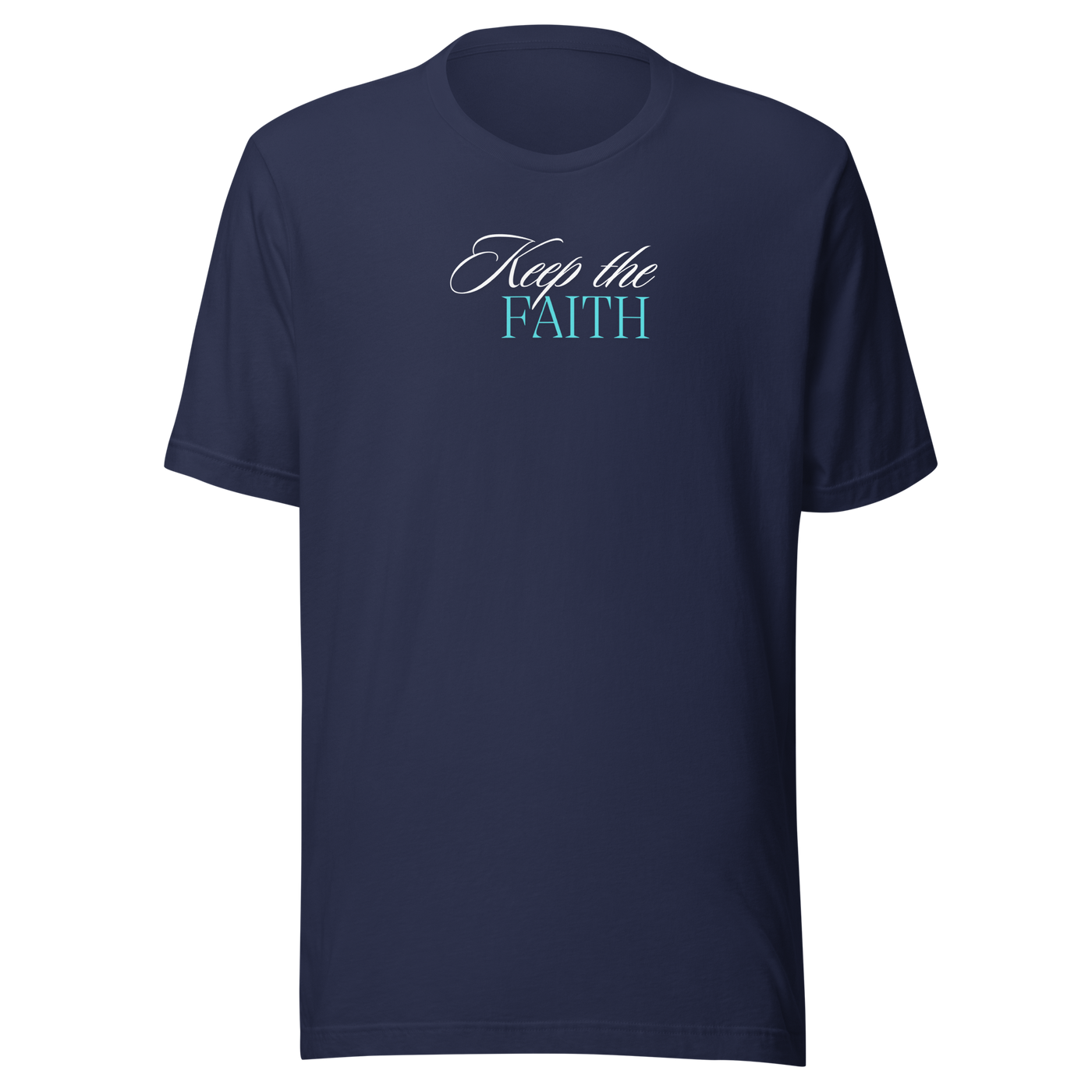 Keep the Faith Navy Christian T-Shirt — navy, front view