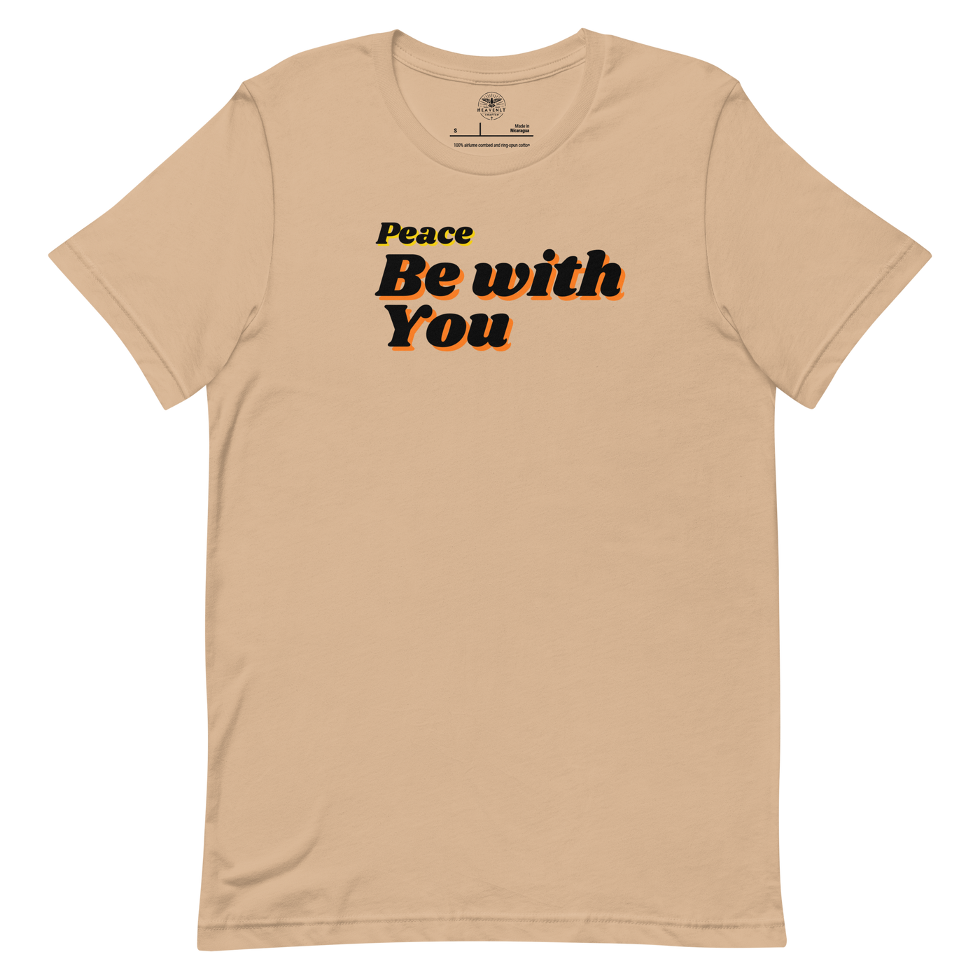 Peace Be With You John 20:19 Vintage Tan T-Shirt — tan, front view