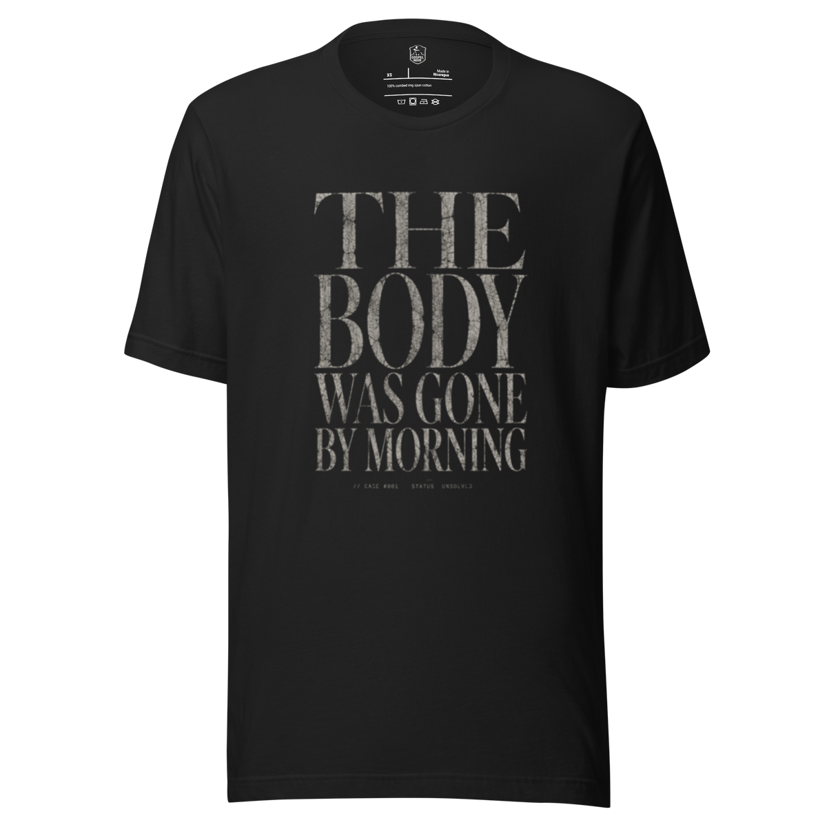 The Body Was Gone by Morning Christian T-Shirt — black, product view 3