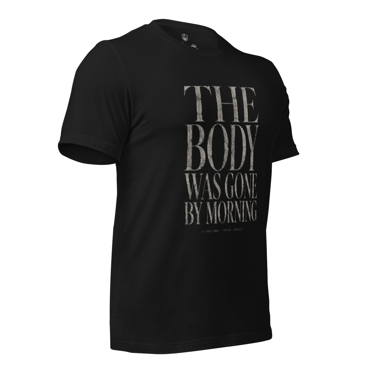 The Body Was Gone by Morning Christian T-Shirt — black, product view 2