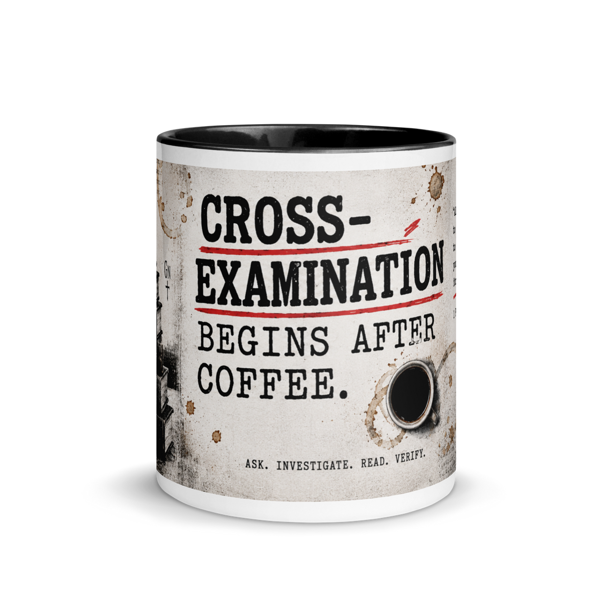 Christian evidence and biblical archaeology mug by Gospel Noir, front product view.