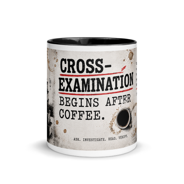 Christian Evidence & Biblical Archaeology Mug — white, front side. Gospel Noir Christian coffee mug by Heavenly Crafted, film noir Christian mug