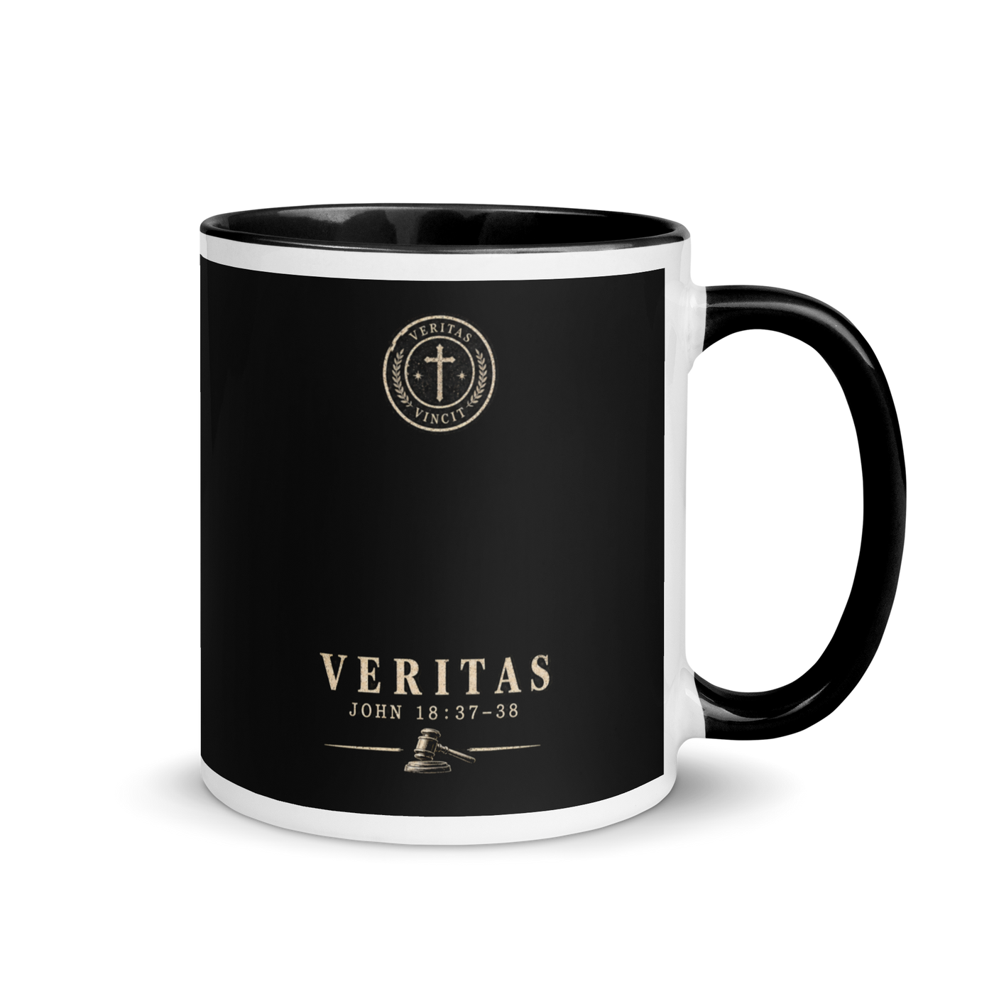 The Truth Can Handle Questions Christian apologetics mug, right-side product view.