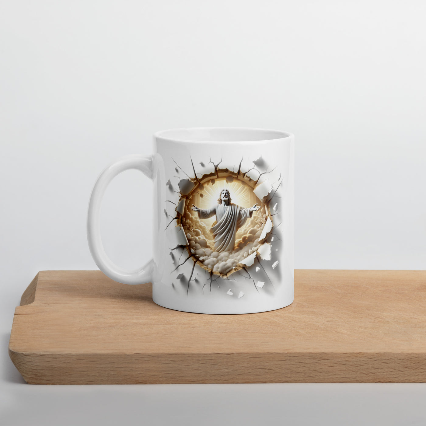 Faith Over Fear Isaiah 41:10 Jesus Breakthrough Mug – 11 oz — white, product view