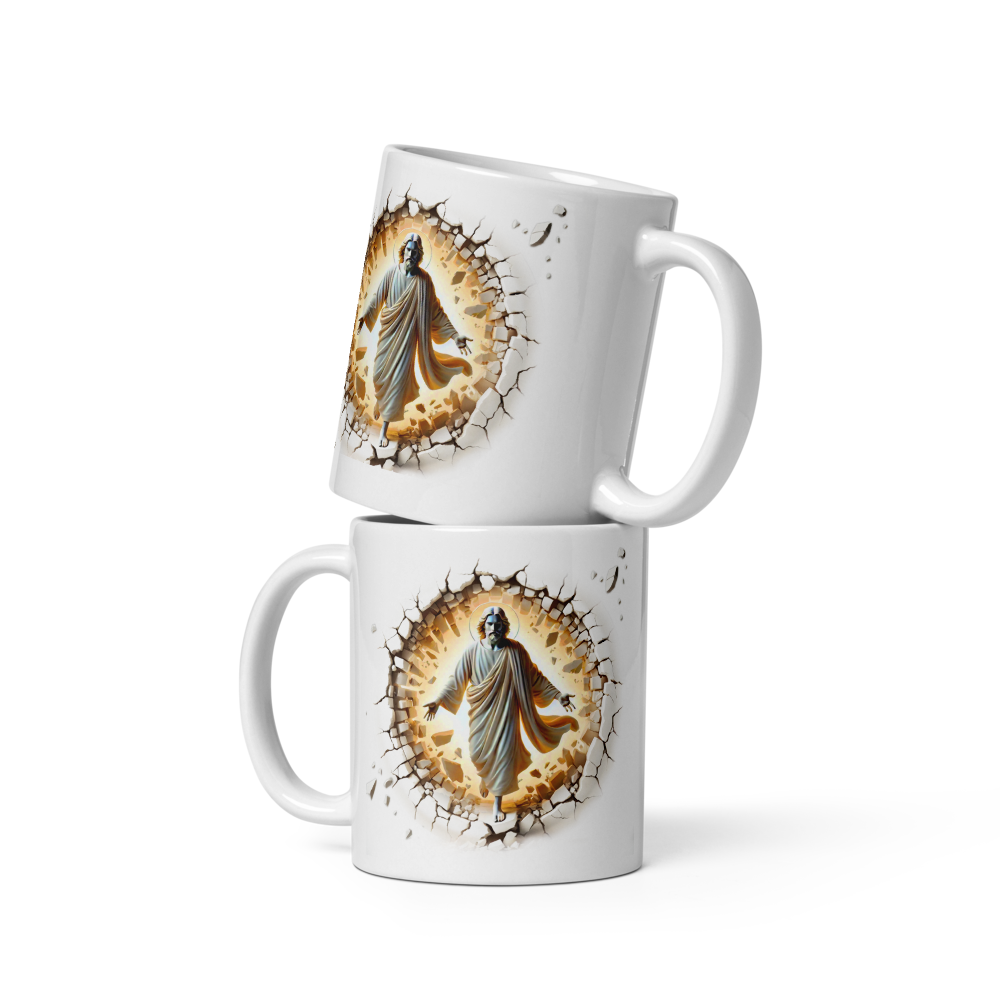 Divine Breakthrough Jesus Christian Mug – 11 oz — white, front view 2