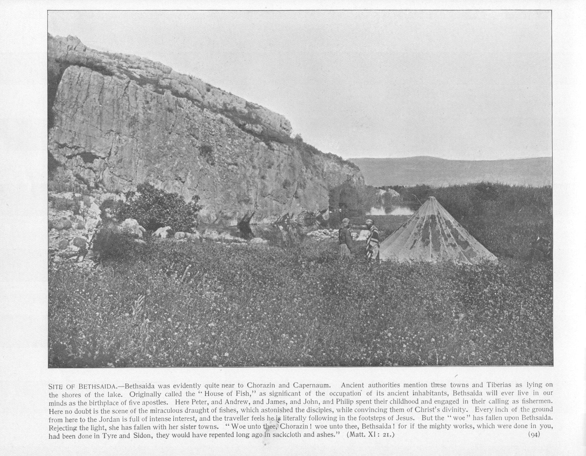 Historic 1894 view of the Sea of Galilee and the Bethsaida region