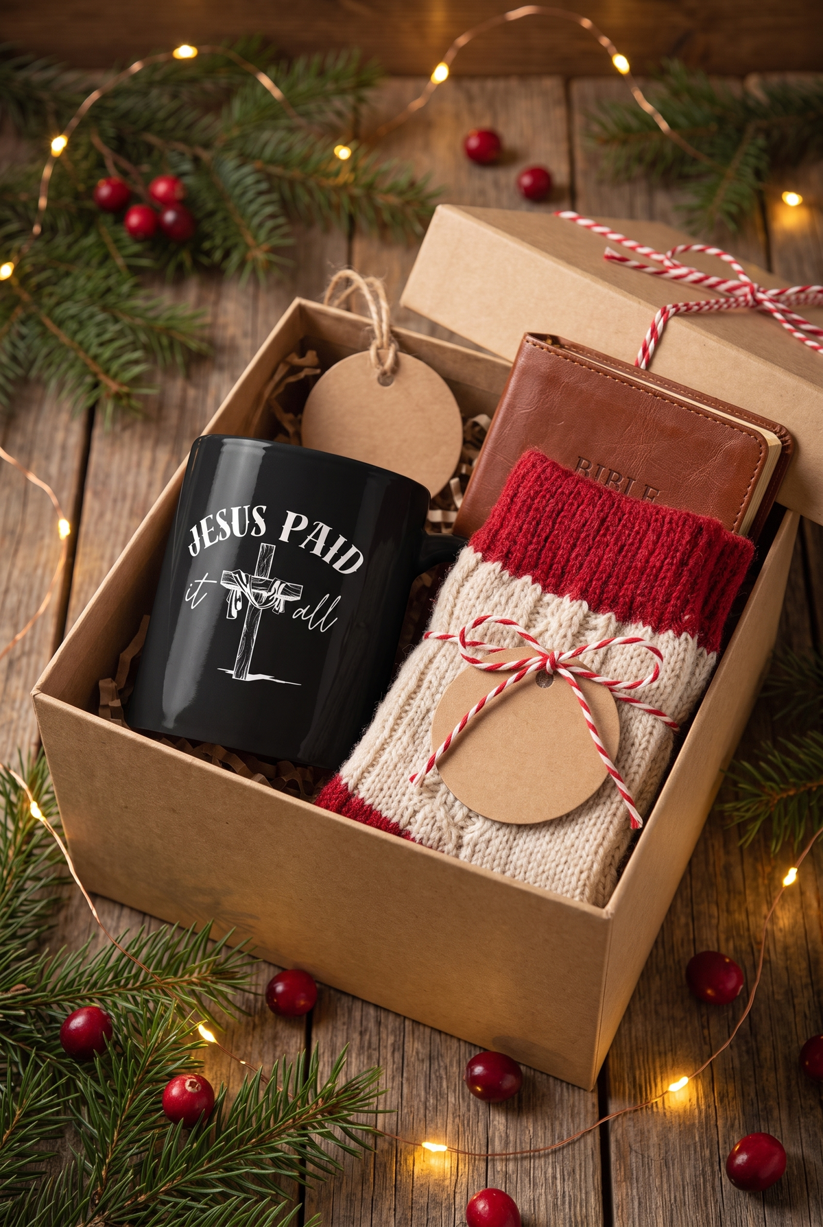 Jesus Paid It All Christian mug styled as a stocking stuffer