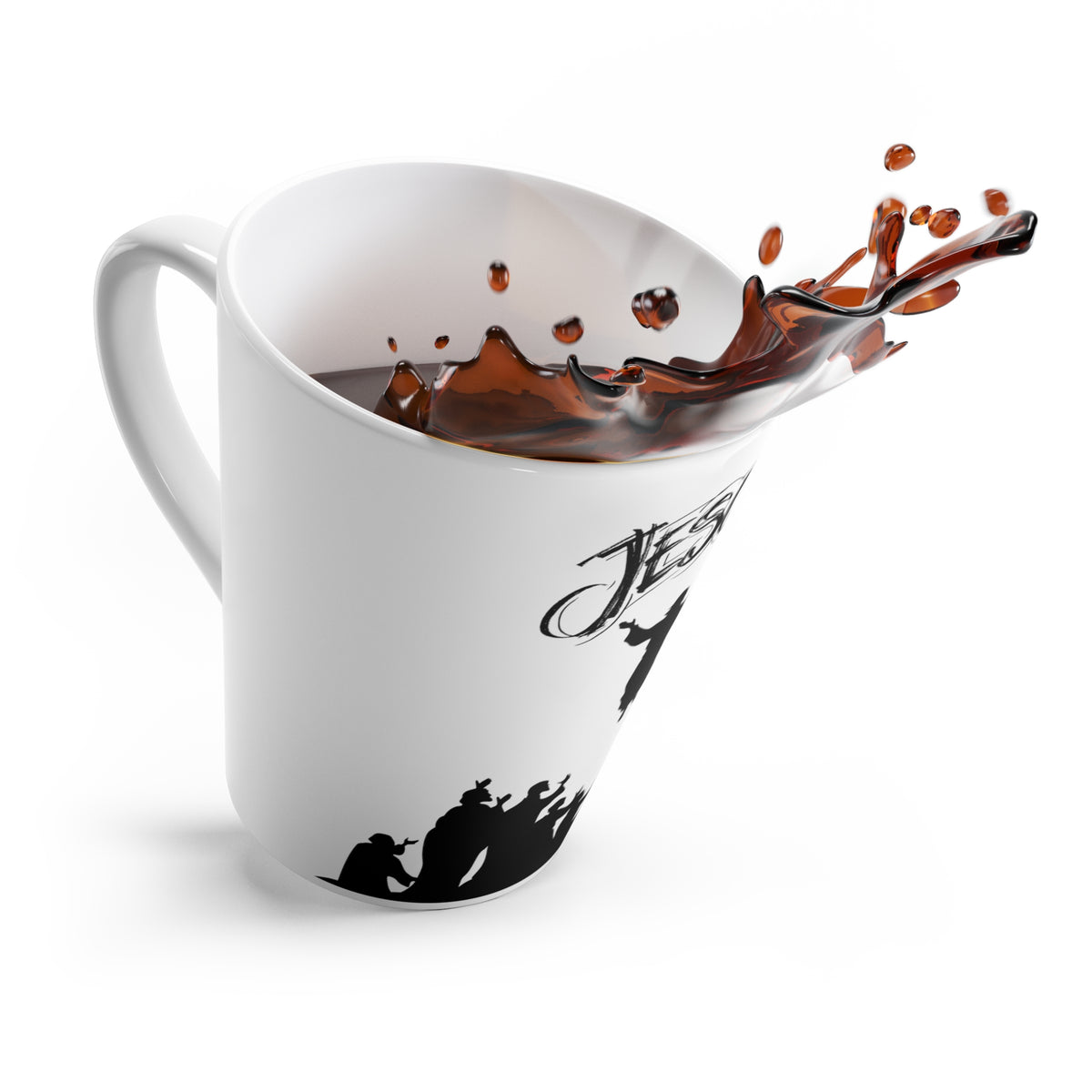 Jesus Risen White Ceramic Latte Mug – 12 oz — white, product view