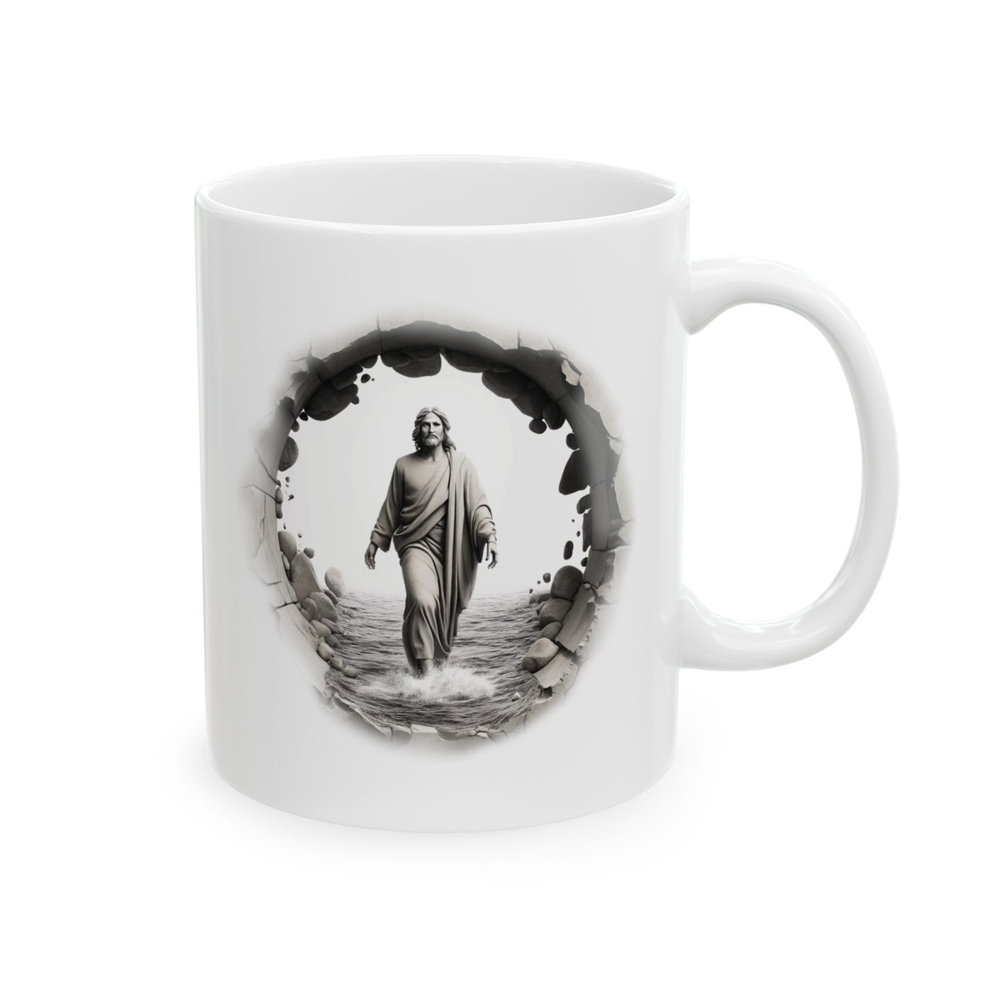 Jesus Breakthrough White Christian Mug – 11 oz — white, top view