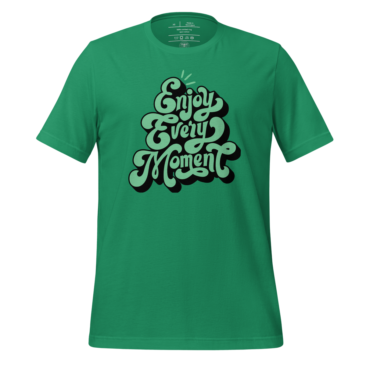 Enjoy Every Moment Ecclesiastes 3:12–13 Christian T-Shirt — green, design detail 2