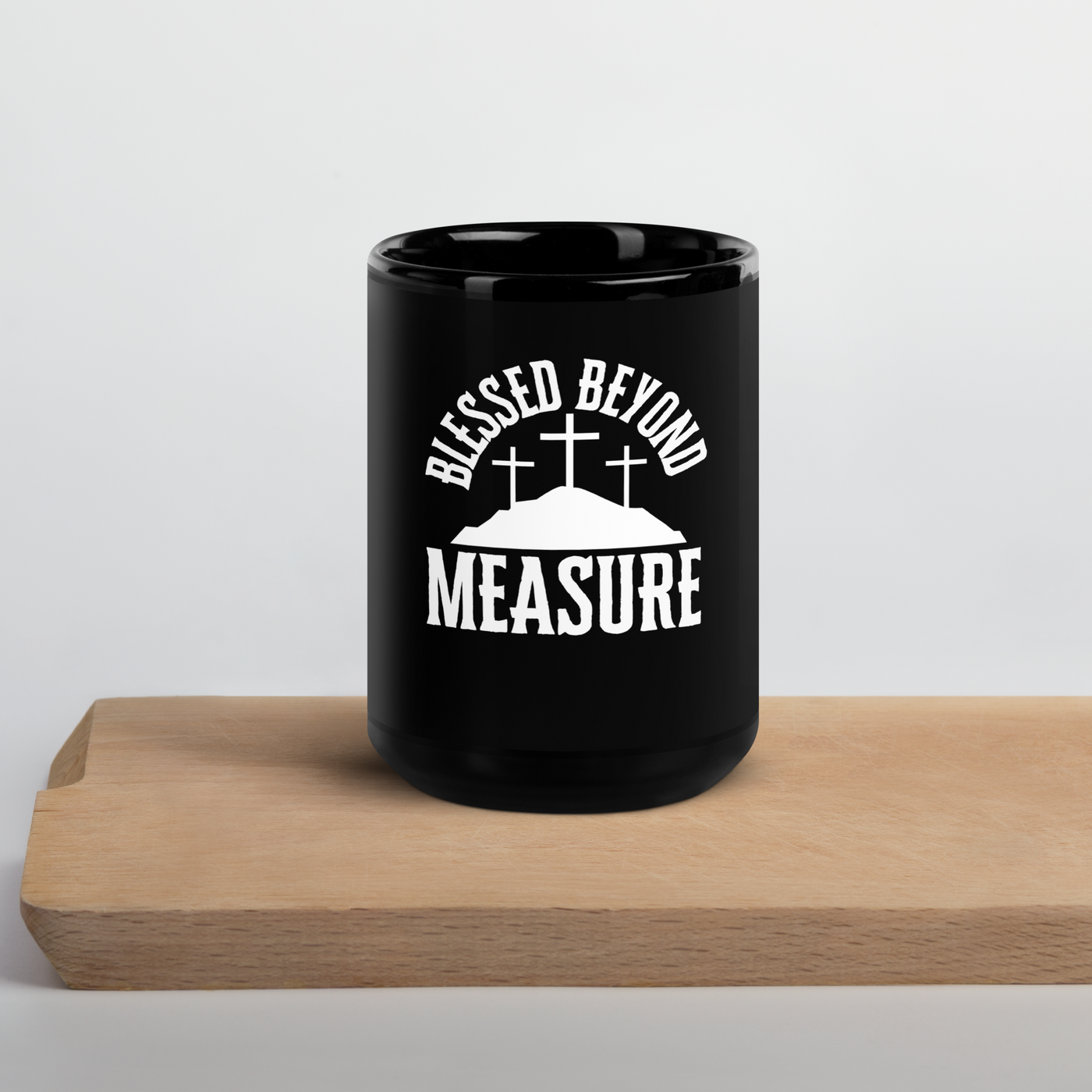 Blessed Beyond Measure Black Christian Mug – 11 oz & 15 oz — black, product view