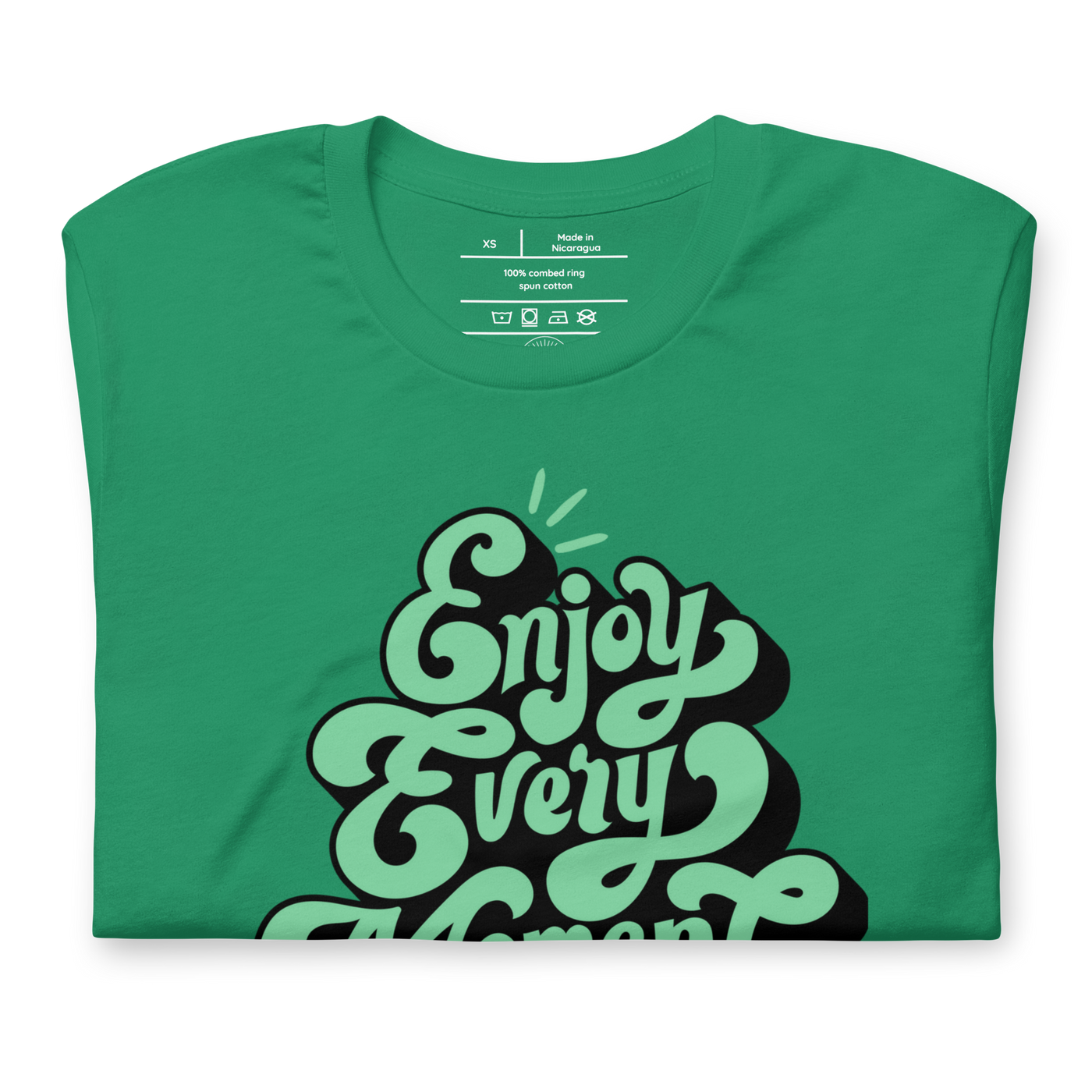Enjoy Every Moment Ecclesiastes 3:12–13 Christian T-Shirt — green, product mockup 2