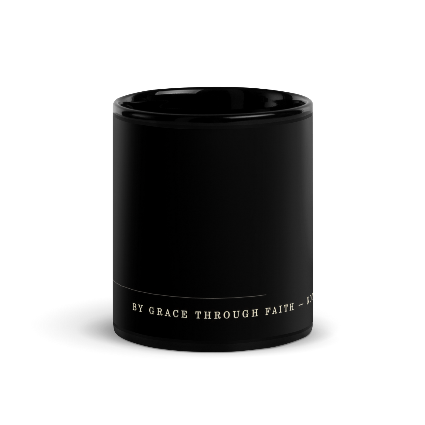 Filed Under Grace Ephesians 2:8 Black Christian Mug – 11 oz — black, left-handle view 2