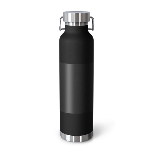 Classified Evidence 22 oz insulated bottle — black, back view