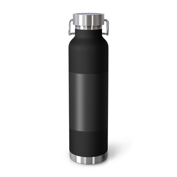 Classified Evidence 22 oz insulated bottle — black, back view