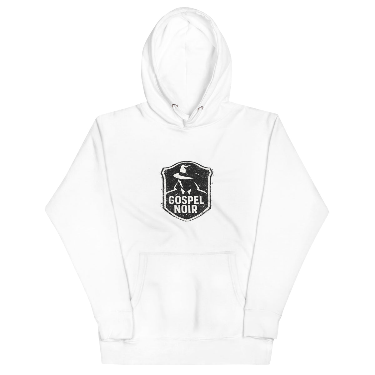 Gospel Noir Evidence Hoodie – Christian Streetwear Pullover — white, product view