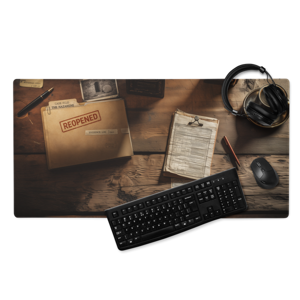 Case File: The Nazarene Desk Mat – Gospel Noir Mouse Pad — white, product view