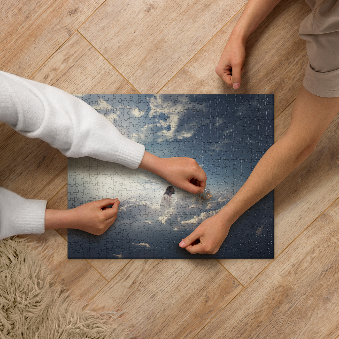 Jesus Overlooking the World Christian Jigsaw Puzzle – 520 Pieces — front and back views