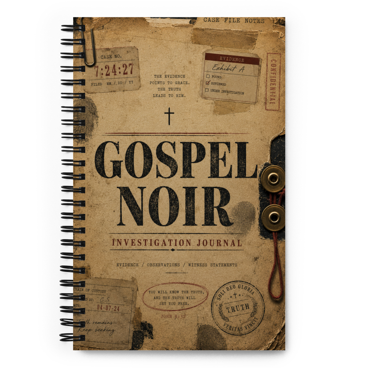 Gospel Noir Investigation Journal – Dotted Spiral Notebook — product view