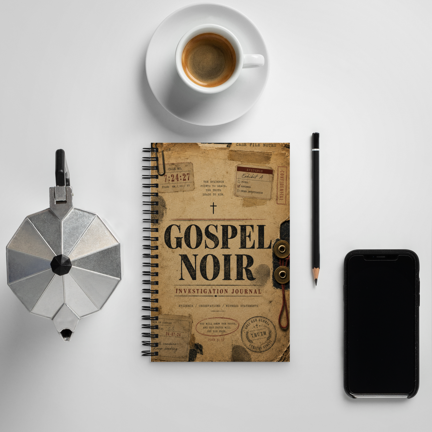 Gospel Noir Investigation Journal – Dotted Spiral Notebook — product view 3