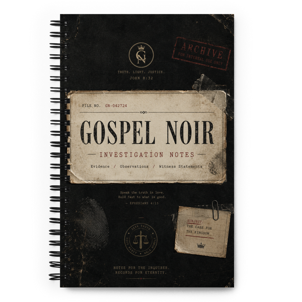 Gospel Noir Investigation Notes – Dotted Spiral Notebook — black, product view