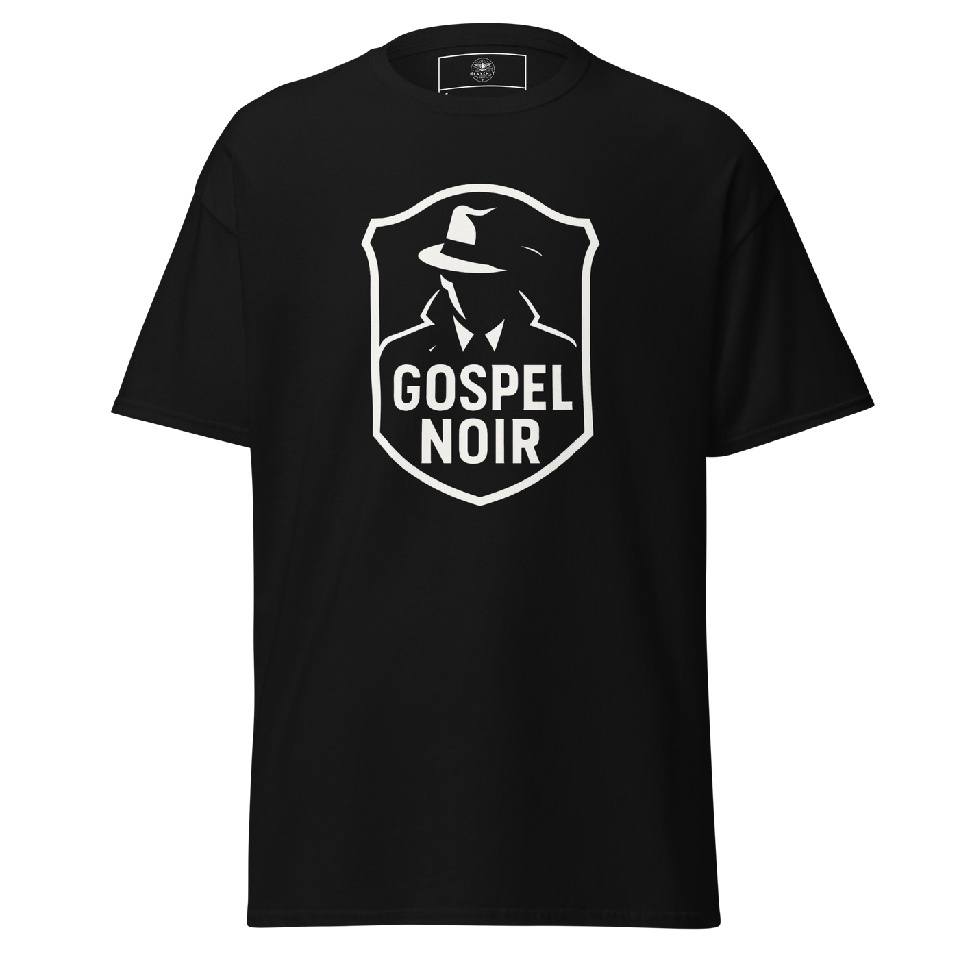 Gospel Noir Logo T-Shirt – Black Christian Streetwear Tee — black, front view
