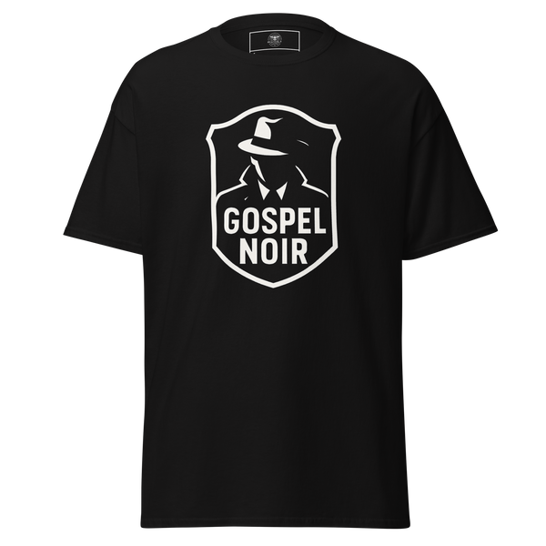 Gospel Noir Logo T-Shirt – Black Christian Streetwear Tee — black, front view