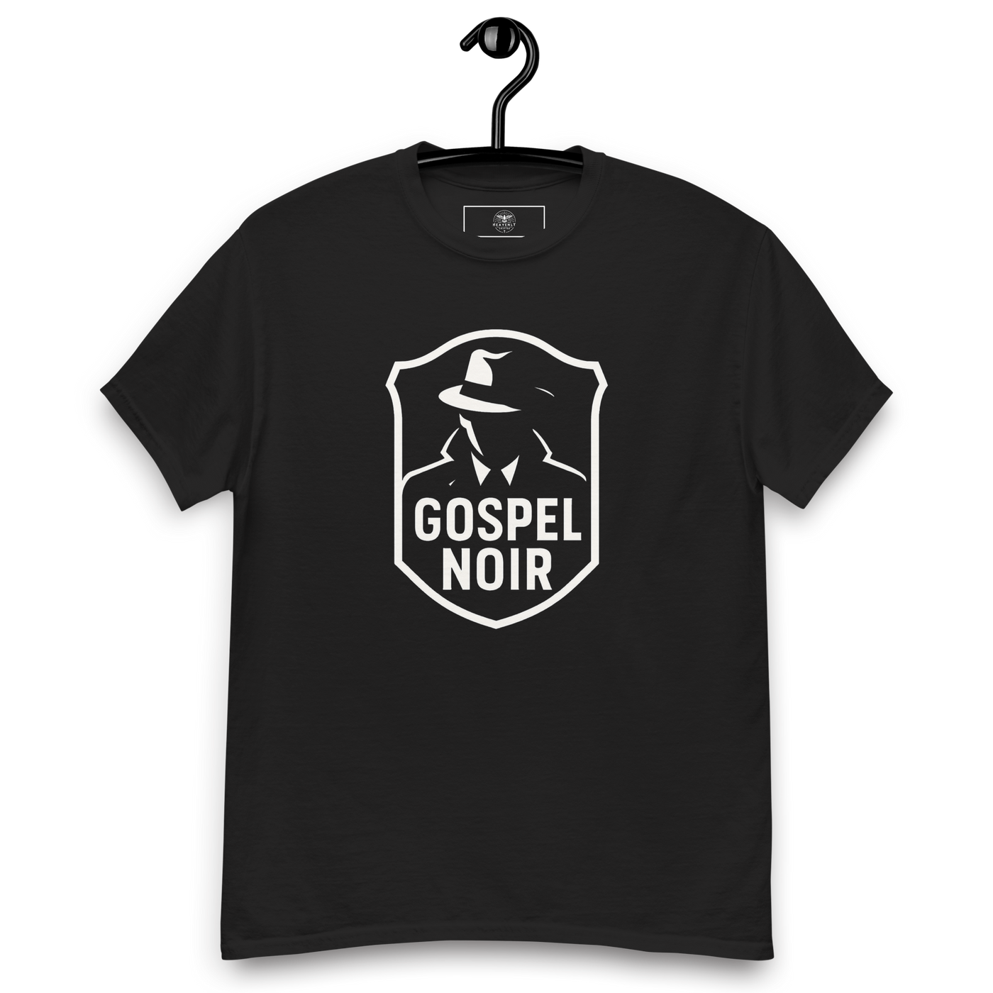 Gospel Noir Logo T-Shirt – Black Christian Streetwear Tee — black, front view 2
