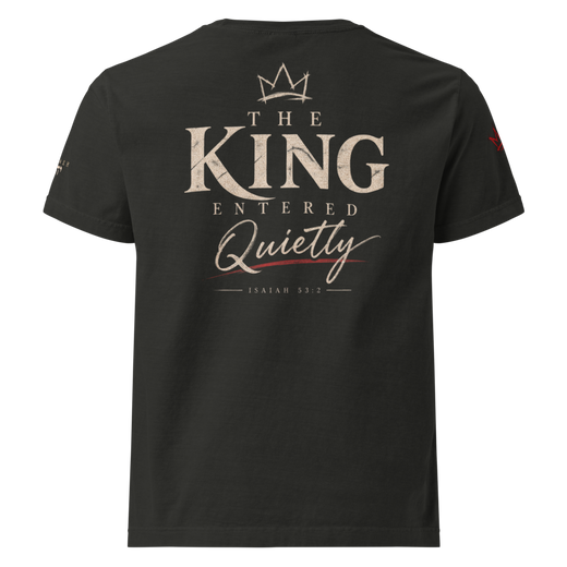 Christ the King Christian Oversized T-Shirt — black, back. Gospel Noir Christian T-shirt by Heavenly Crafted, Christian streetwear