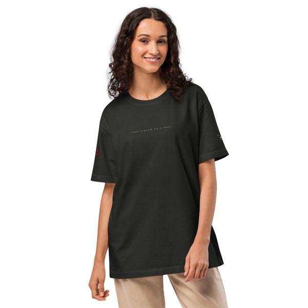 Christ the King heavyweight oversized Christian T-shirt with Gospel Noir streetwear design.