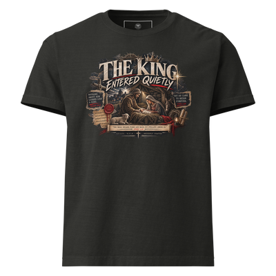 Christian Christmas Oversized T-Shirt — The King Entered Quietly