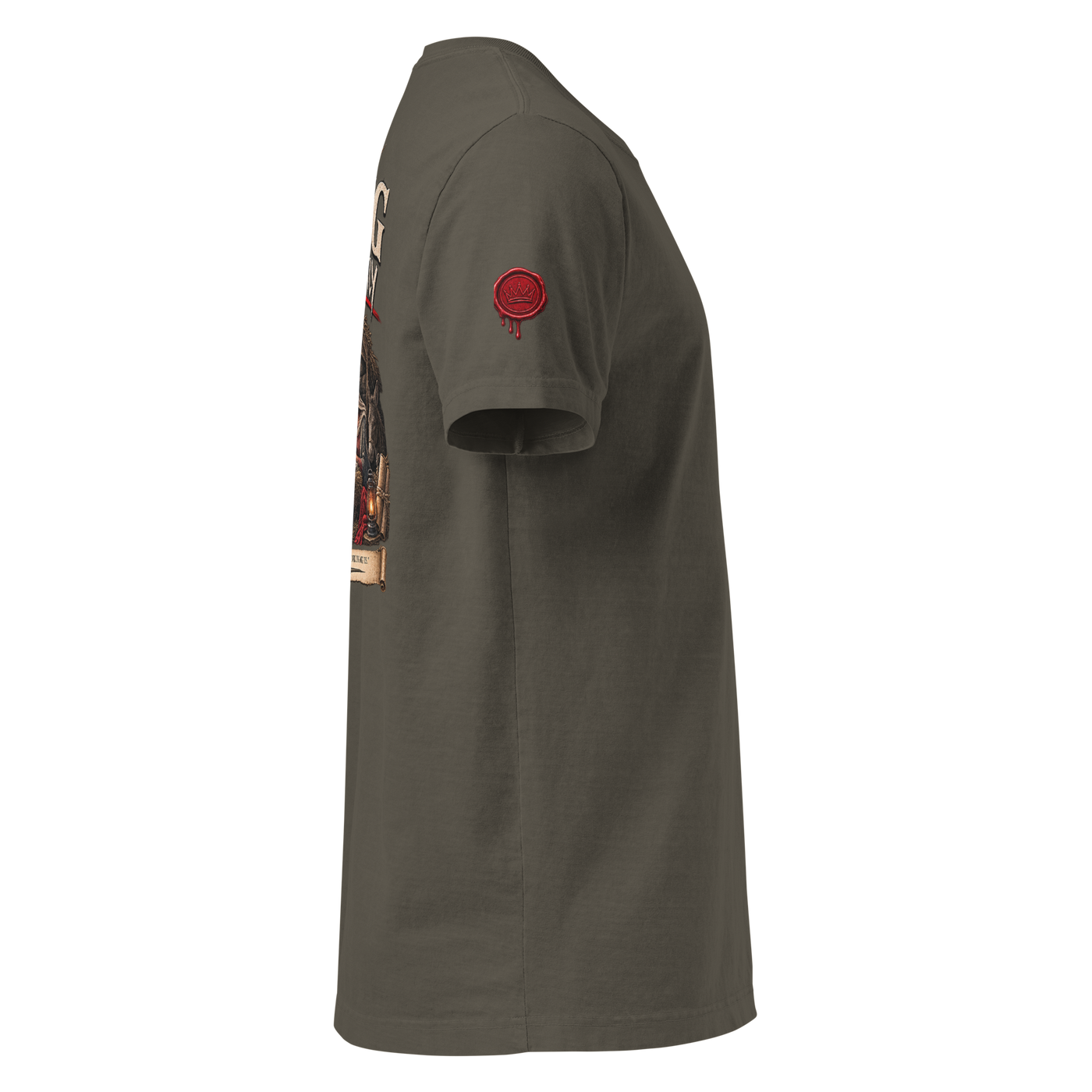The King Came Quietly Christian Christmas oversized T-shirt — washed charcoal, right-side view