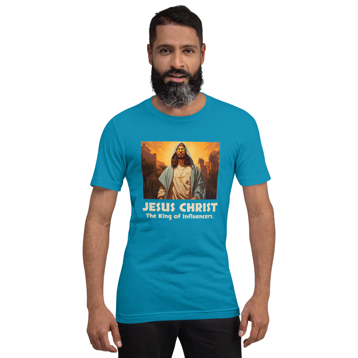 Jesus: King of Influencers Christian Graphic T-Shirt — front view 8