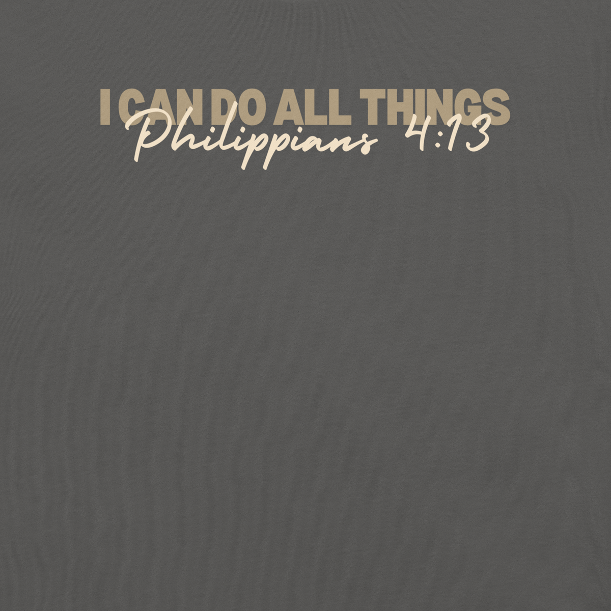 I Can Do All Things Philippians 4:13 Christian T-Shirt — label and care detail